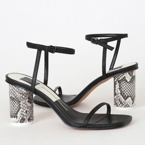 NWT Dolce Vita Naomey Lizard Black Heels